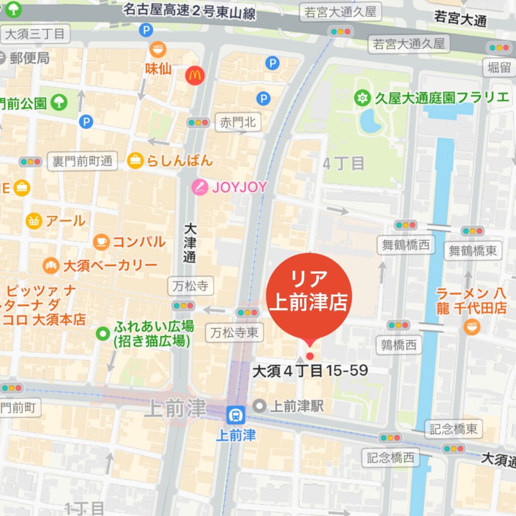 名古屋市中区大須リアパーソナルジム_MAP